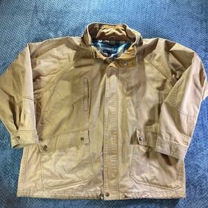 Fieldmaster Men's Tan Canvas Work Field Jacket XL Plaid Lined‎ VTG